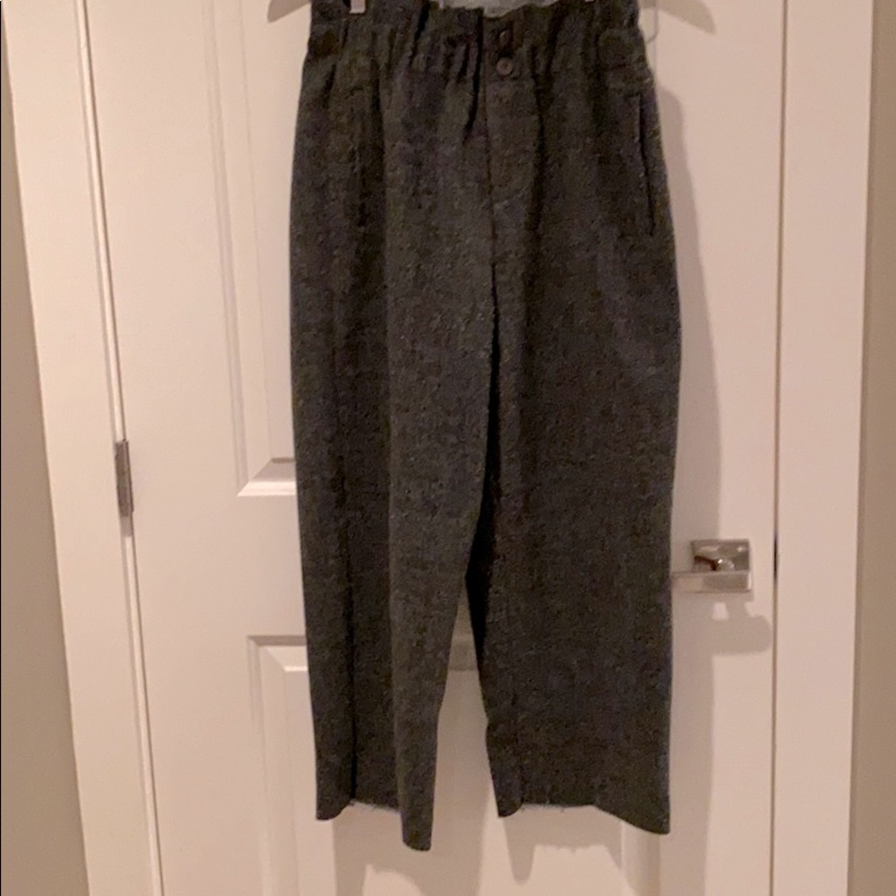 Oak and Fort high waisted wool grey pants